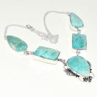 Amz 142a collier parure sautoir baroque amazonite 44gr achat bijou argent 925
