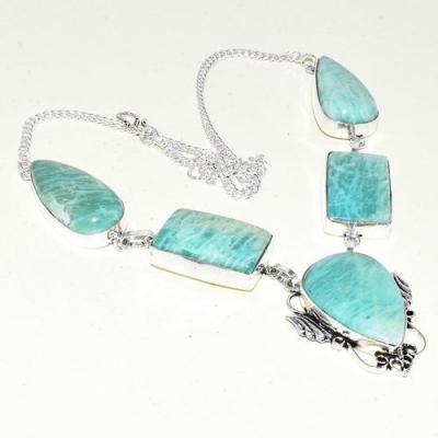 Amz 142b collier parure sautoir baroque amazonite 44gr achat bijou argent 925