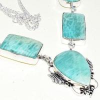 Amz 142c collier parure sautoir baroque amazonite 44gr achat bijou argent 925