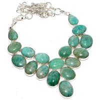 Amz 167a collier parure 18xamazonite 15x20mm 65gr achat vente bijou argent 925