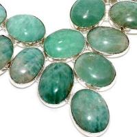 Amz 167c collier parure 18xamazonite 15x20mm 65gr achat vente bijou argent 925