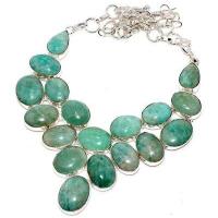 Amz 167d collier parure 18xamazonite 15x20mm 65gr achat vente bijou argent 925