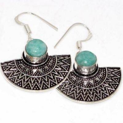 Amz 174c boucles oreille egyptiennes 8mm amazonite 7gr achat vente bijou argent 925