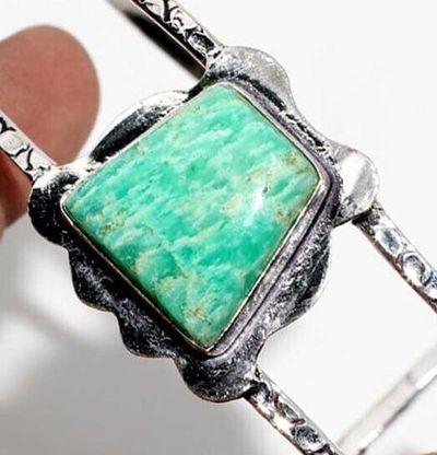Amz 187c bracelet torque 15x20mm amazonite 26gr achat vente bijou argent 925