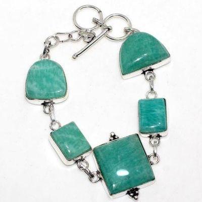 Amz 188b bracelet 5xamazonite 15x20mm 22gr achat vente bijou argent 925