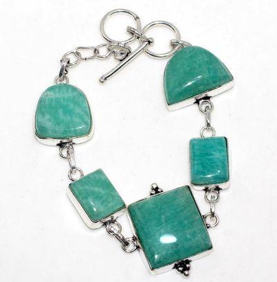 Amz 188a bracelet 5xamazonite 15x20mm 22gr achat vente bijou argent 925