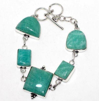 Amz 188d bracelet 5xamazonite 15x20mm 22gr achat vente bijou argent 925
