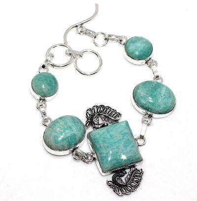 Amz 199a bracelet 5xamazonite 15x20mm 24gr achat vente bijou argent 925