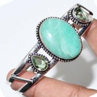 Amz 212d bracelet torque amazonite aigue marine 30x20mm 29gr bijou argent 925