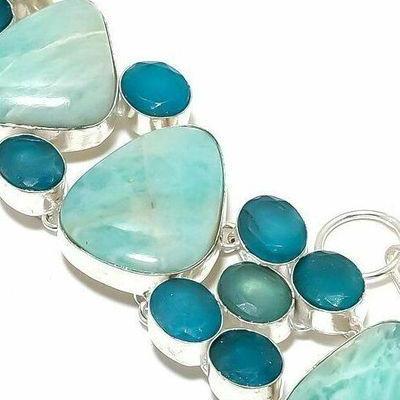 Amz 232c bracelet amazonite saphir 25x20mm 50gr achat vente bijou argent 925