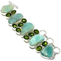 Amz 235a bracelet amazonite peridot 25x20mm 52gr achat vente bijou argent 925