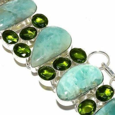 Amz 235c bracelet amazonite peridot 25x20mm 52gr achat vente bijou argent 925