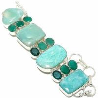 Amz 247a bracelet amazonite emeraude 25x15mm 50gr achat vente bijou argent 925