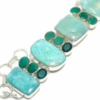 Amz 247b bracelet amazonite emeraude 25x15mm 50gr achat vente bijou argent 925