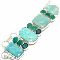 Amz 247d bracelet amazonite emeraude 25x15mm 50gr achat vente bijou argent 925