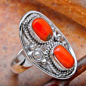 Bague chevaliere anneau corail naturel achat vente bijoux argent 925