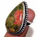 Bague chevaliere2 unakite argent 927