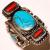 Bague ethnique chevaliere turquoise corail vente bijou argent 925