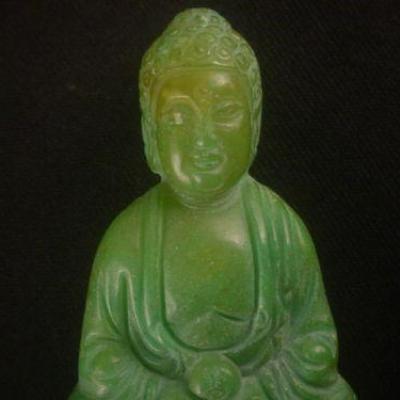 Bdh 002 figurine statue bouddha jade vert 50gr 60x48x18mm bouddhisme esoterique 1 