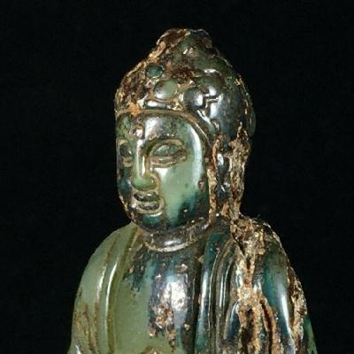 Bdh 007a bouddha sculpture jade prehnite achat vente objets bouddhisme esoterique