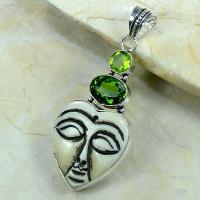 Bm 0301c pendentif medievale jaspe peridot argent 925 achat vente