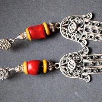 Bor 023d boucles berbere corail argent ethnique achat vente