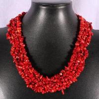 Cr 0200 collier parure corail nuggets 5x10mm 3x90cm 160 170gr ethnique 1
