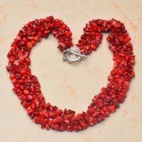 Cr 0200 collier parure corail nuggets 5x10mm 3x90cm 160 170gr ethnique 2