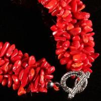 Cr 0200 collier parure corail nuggets 5x10mm 3x90cm 160 170gr ethnique 4