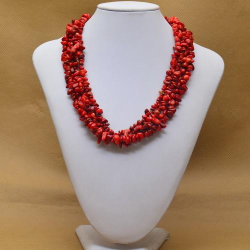 Cr 0200 collier parure corail nuggets 5x10mm 3x90cm 160 170gr ethnique 6