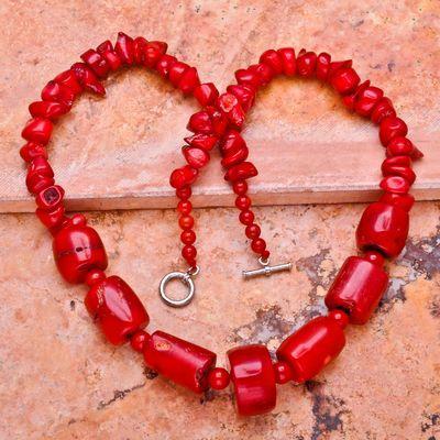 Cr 0387a collier parure sautoir corail rouge 84gr achat vente bijoux ethniques