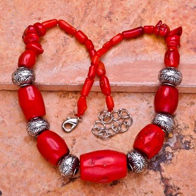 Cr 0396a collier parure sautoir corail orange achat vente bijoux ethniques
