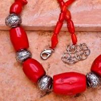 Cr 0396c collier parure sautoir corail orange achat vente bijoux ethniques