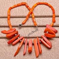 Cr 0401a collier parure sautoir 45gr corail orange achat vente bijoux ethniques