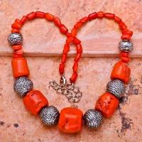 Cr 0404b collier 114gr parure sautoir corail orange achat vente bijoux ethniques