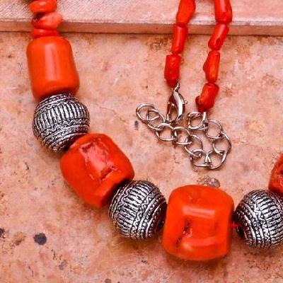 Cr 0404a collier 114gr parure sautoir corail orange achat vente bijoux ethniques