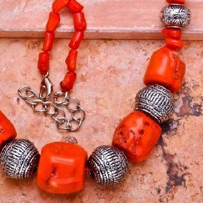 Cr 0404a collier 114gr parure sautoir corail orange achat vente bijoux ethniques