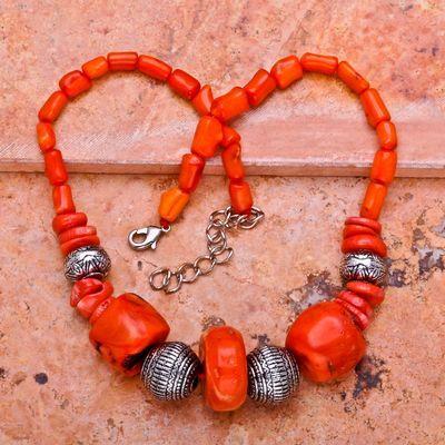 Cr 0418a collier 92gr parure sautoir corail orange achat vente bijoux ethniques