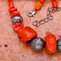 Cr 0418c collier 92gr parure sautoir corail orange achat vente bijoux ethniques