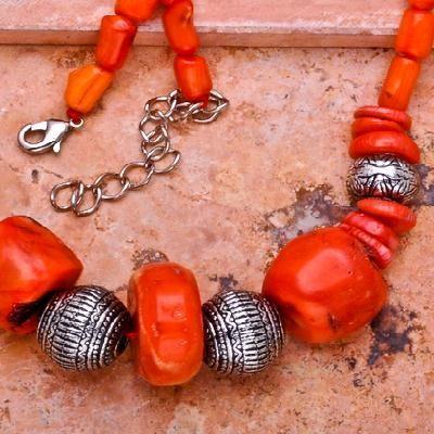 Cr 0418a collier 92gr parure sautoir corail orange achat vente bijoux ethniques