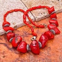 Cr 0423c collier 90gr parure sautoir corail rouge achat vente bijoux ethniques
