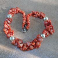 Cr 2046c collier corail rose perles nacre ethnique oriental achat vente bijoux 1