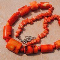 Cr 2109c collier corail orange parure sautoir achat vente bijoux ethnique 1