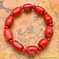 Cr 4747a bracelet corail rouge ethnique berbere achat vente bijoux orientaux