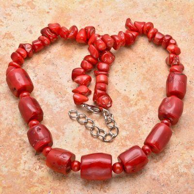 Cr 8446a collier 110gr sautoir parure corail rouge achat vente bijoux ethniques