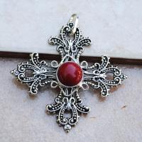Cr 8800 pendentif croix royale corail achat vente bijou argent 925 1