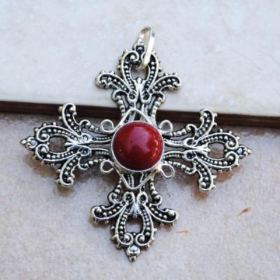 Cr 8800 pendentif croix royale corail achat vente bijou argent 925 1