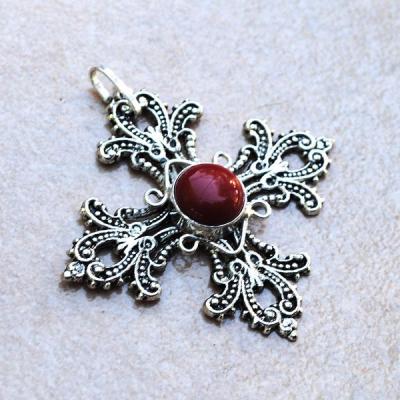 Cr 8800 pendentif croix royale corail achat vente bijou argent 925 1 