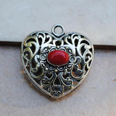 Cr 8804 pendentif coeur pendant corail achat vente bijou argent 925 3