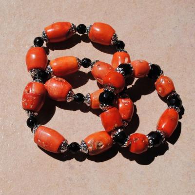Cr 9698 2 bracelet corail rouge achat vente bijoux ethniques